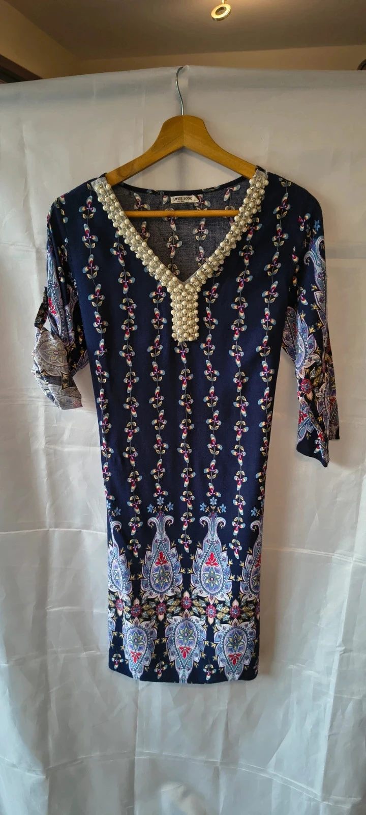 Lovies Look jurk S/M – stijlvolle bloemenprint met pareldetails |#287 – photo 2